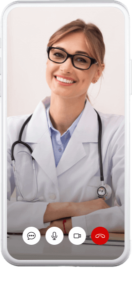 doctor video calling in the smartphone