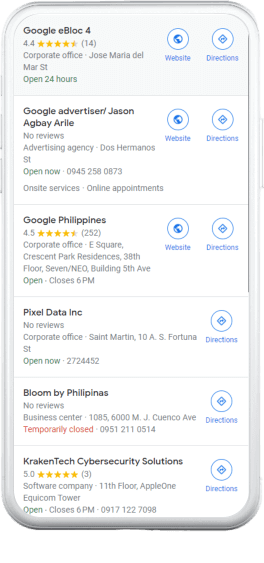 google reviews in the smartphone