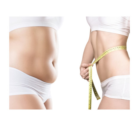 woman measuring her waist